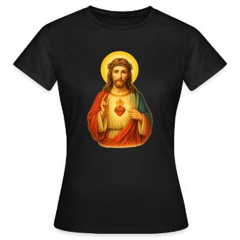 Kitschiger Herz Jesus Christus | Jesus Christ - Frauen T-Shirt - Schwarz - Vorne - AI Model Female 172 dark (172cm)