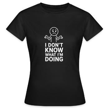 Confused expression sprint for humor and expression - Women's T-Shirt - black - Front - AI Model Female 172 dark (172cm)