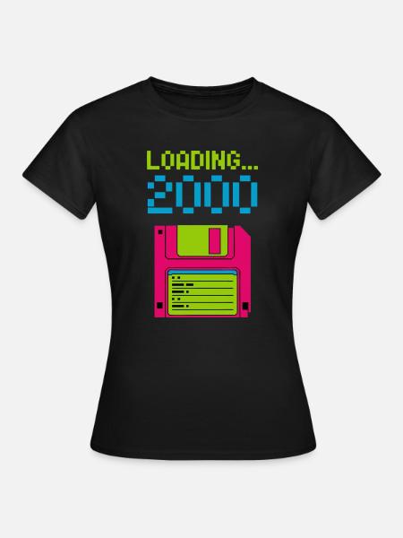 Loading 2000 Disketten-Design Retro Pixel Design - Frauen T-Shirt - Schwarz