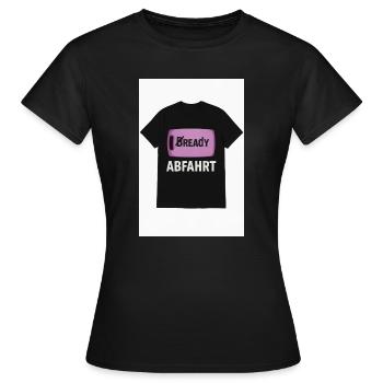 Bready Abfahrt T-Shirt mit Backwaren-Motiv - Frauen T-Shirt - Schwarz - Vorne - AI Model Female 172 dark (172cm)