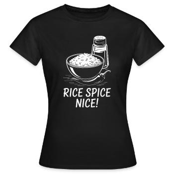 Riz frit Épices Riz chaud agréable - T-shirt Femme - noir - Devant - AI Model Female 172 dark (172cm)