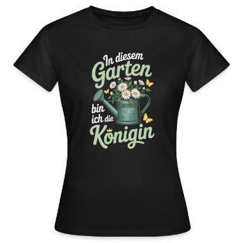 Reine dans le jardin - Maman jardinière - T-shirt Femme - noir - Devant - AI Model Female 172 dark (172cm)