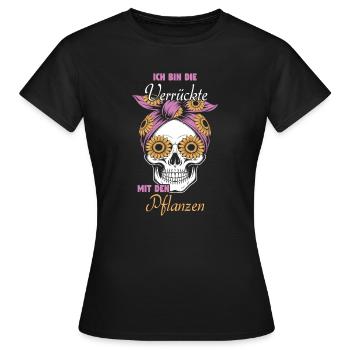Je suis folle des plantes - T-shirt Femme - noir - Devant - AI Model Female 172 dark (172cm)