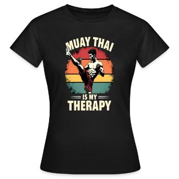 Funny Muay Thai Boxing Muay Thai - Frauen T-Shirt - Schwarz - Vorne - AI Model Female 172 dark (172cm)