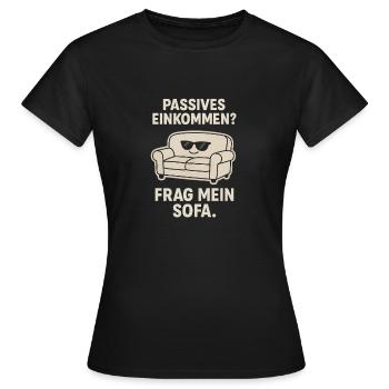Canapé Sparwitz Revenu Passif - T-shirt Femme - noir - Devant - AI Model Female 172 dark (172cm)