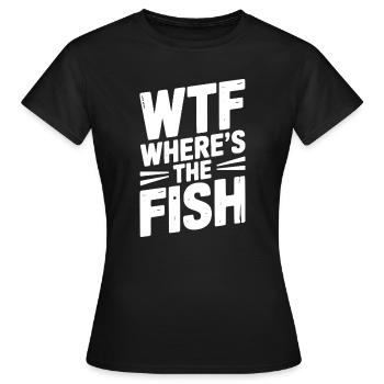 WTF Wo ist der Fisch - Frauen T-Shirt - Schwarz - Vorne - AI Model Female 172 dark (172cm)