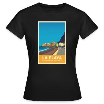 La Playa Affiche Valle Gran Rey - T-shirt Femme - noir - Devant - AI Model Female 172 dark (172cm)