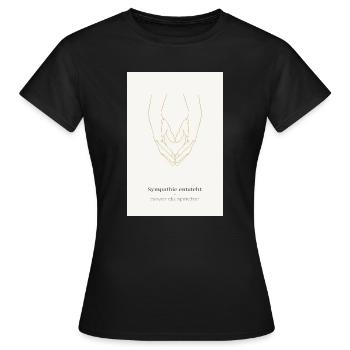 La sympathie surgit – avant que vous ne parliez - T-shirt Femme - noir - Devant - AI Model Female 172 dark (172cm)