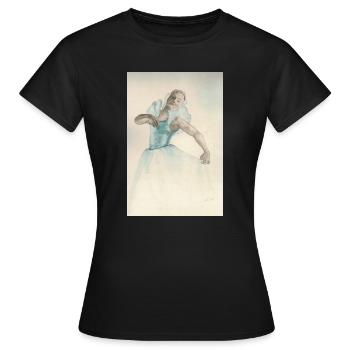 Zarte Ballerina Blau - Frauen T-Shirt - Schwarz - Vorne - AI Model Female 172 dark (172cm)