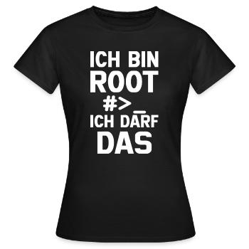 Je suis Root – Sans permission - T-shirt Femme - noir - Devant - AI Model Female 172 dark (172cm)