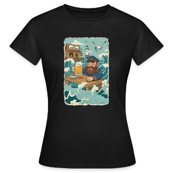 Letzte Nordsee Kneipe - Frauen T-Shirt - Schwarz - Vorne - AI Model Female 172 dark (172cm)