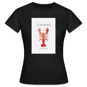 Le Homard Club reduziertes Hummer Design France - Frauen T-Shirt - Schwarz - Vorne - AI Model Female 172 dark (172cm)