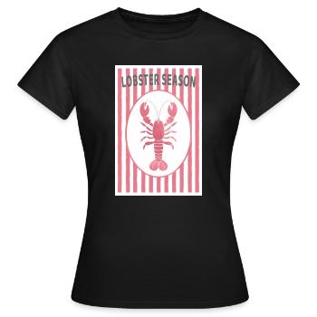 Lobster Season Retro Hummer Sommer Design - Frauen T-Shirt - Schwarz - Vorne - AI Model Female 172 dark (172cm)