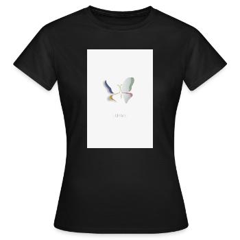Leichtigkeit Schmetterling minimalistisches Design - Frauen T-Shirt - Schwarz - Vorne - AI Model Female 172 dark (172cm)