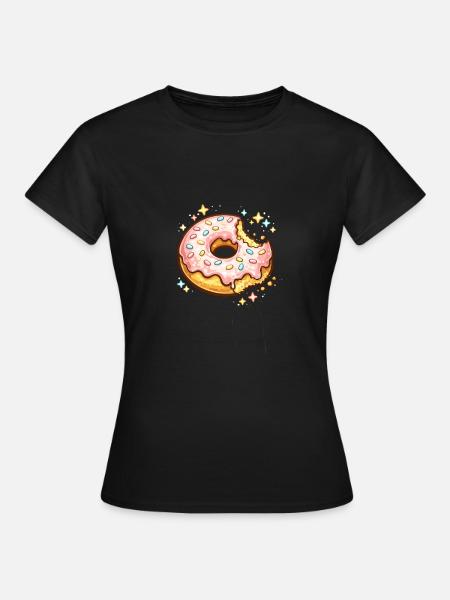 Donut Funkel Sprinkles - Frauen T-Shirt - Schwarz