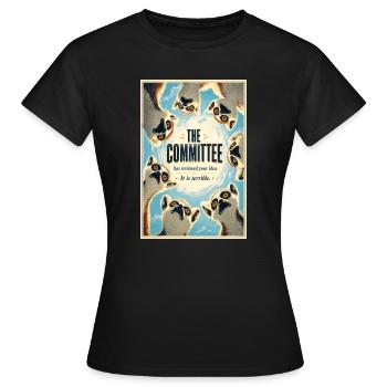 Das Komitee-Lemurs-Plakat - Frauen T-Shirt - Schwarz - Vorne - AI Model Female 172 dark (172cm)
