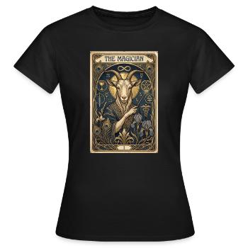 Ziegenbock, der Magier - Frauen T-Shirt - Schwarz - Vorne - AI Model Female 172 dark (172cm)