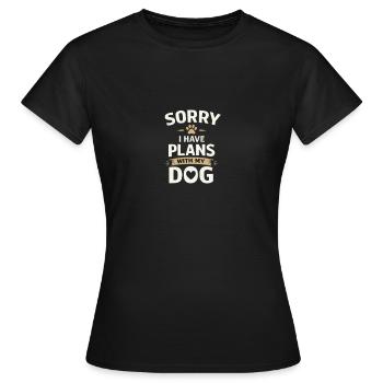 Désolé, j’ai des plans avec mon chien - T-shirt Femme - noir - Devant - AI Model Female 172 dark (172cm)