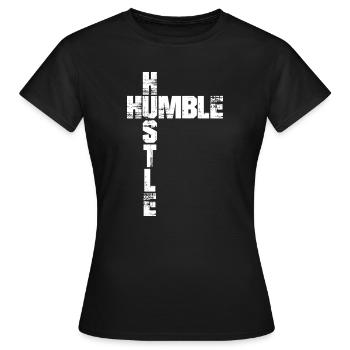 Humble Hustle Entrepreneur Homme d’affaires Businesswom - T-shirt Femme - noir - Devant - AI Model Female 172 dark (172cm)