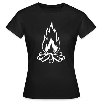 Fire Campfire Gift Fire Brigade - Women's T-Shirt - black - Front - AI Model Female 172 dark (172cm)