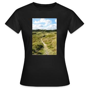 Dune Trail in Søndervig, Denmark - Women's T-Shirt - black - Front - AI Model Female 172 dark (172cm)