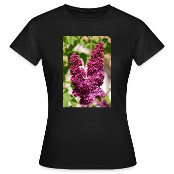 Lilas en fleurs dans le jardin printanier - T-shirt Femme - noir - Devant - AI Model Female 172 dark (172cm)