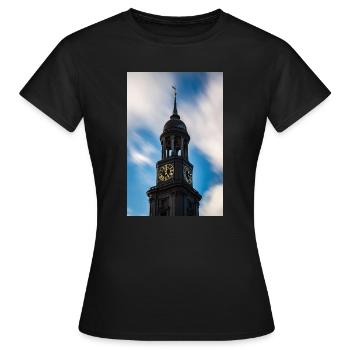 Hamburg: St. Michael's Church (Der Michel) - Women's T-Shirt - black - Front - AI Model Female 172 dark (172cm)