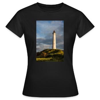 Phare de Lyngvig Fyr au Danemark - T-shirt Femme - noir - Devant - AI Model Female 172 dark (172cm)