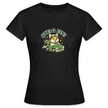 Montez à bord ! Corgi dans la voiture - T-shirt Femme - noir - Devant - AI Model Female 172 dark (172cm)