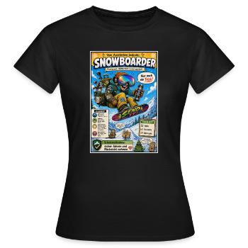 Der Snowboarder – nur noch ein Trick - Frauen T-Shirt - Schwarz - Vorne - AI Model Female 172 dark (172cm)