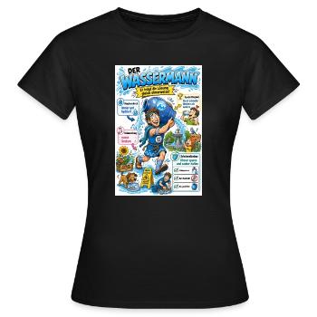 Der Wassermann – die Lösung eimerweise - Frauen T-Shirt - Schwarz - Vorne - AI Model Female 172 dark (172cm)