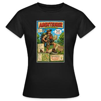 Abenteurer – immer ausgetretene Pfade verlassen - Frauen T-Shirt - Schwarz - Vorne - AI Model Female 172 dark (172cm)