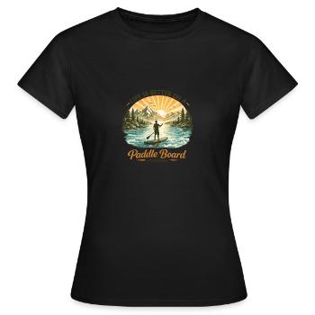Life is Better on a Paddle Board – Vintage SUP  - Frauen T-Shirt - Schwarz - Vorne - AI Model Female 172 dark (172cm)