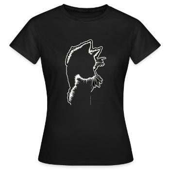 Katzensilhouette | Minimalistisches Design - Frauen T-Shirt - Schwarz - Vorne - AI Model Female 172 dark (172cm)