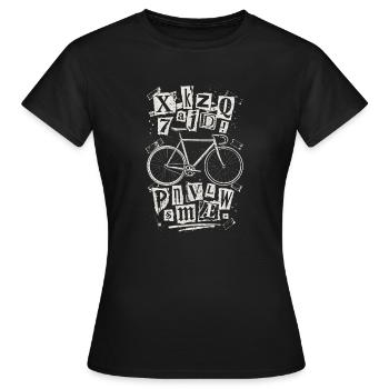 Bicycle Letters Grunge Bike - Women's T-Shirt - black - Front - AI Model Female 172 dark (172cm)
