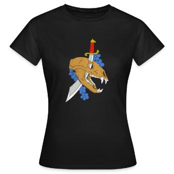 KodiakSkull with dagger and flowers - Women's T-Shirt - black - Front - AI Model Female 172 dark (172cm)