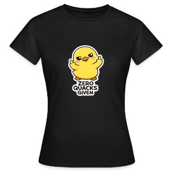 Chick With Attitude Zero Quacks - Women's T-Shirt - black - Front - AI Model Female 172 dark (172cm)