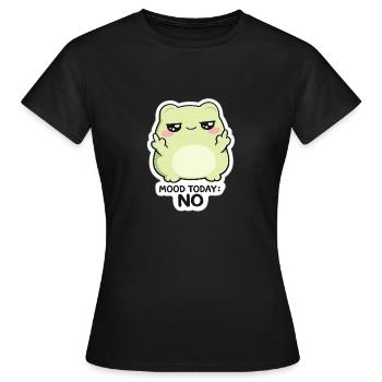 Mood Today: No – Green Kawaii Creature - Women's T-Shirt - black - Front - AI Model Female 172 dark (172cm)