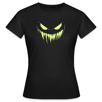 visage pour halloween, visage terrifiant, fête - T-shirt Femme - noir - Devant - AI Model Female 172 dark (172cm)