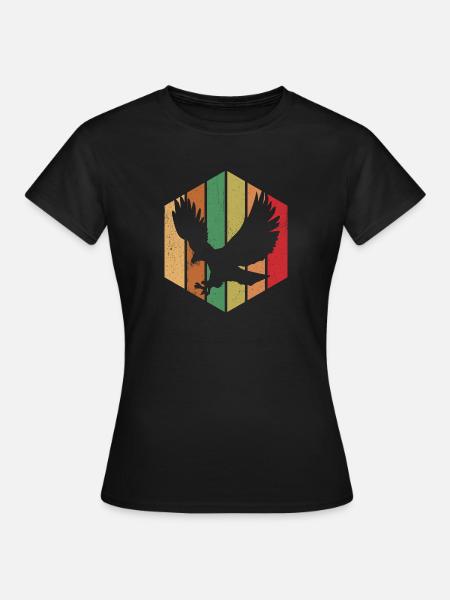 Vogel Retro Grafik - Frauen T-Shirt - Schwarz