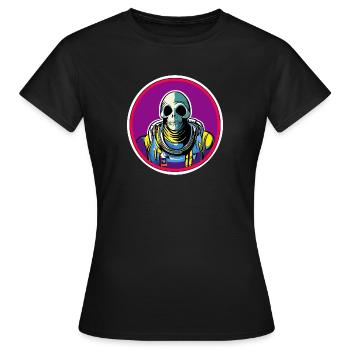 Squelette dans une combinaison spatiale - T-shirt Femme - noir - Devant - AI Model Female 172 dark (172cm)