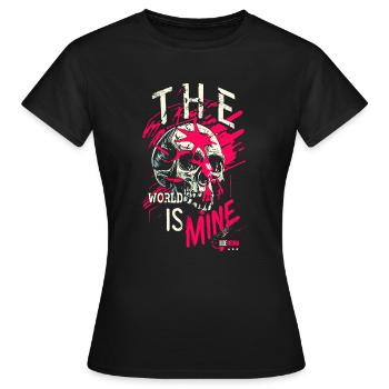 Streetwear "The world is mine" - Women's T-Shirt - black - Front - AI Model Female 172 dark (172cm)