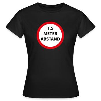 1,5 Meter Abstand Corona Fahrrad Virus Geschenk - Frauen T-Shirt - Schwarz - Vorne - AI Model Female 172 dark (172cm)