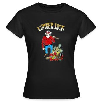 Lumber Jack vs zombies - Frauen T-Shirt - Schwarz - Vorne - AI Model Female 172 dark (172cm)