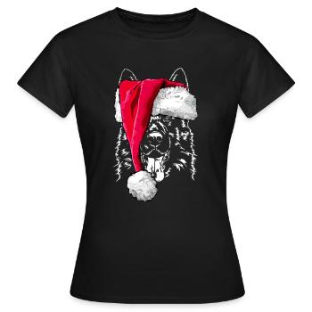 BERGER ALLEMAND berger allemand de Noël - T-shirt Femme - noir - Devant - AI Model Female 172 dark (172cm)