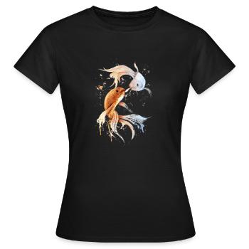 Sternzeichen Fische - Frauen T-Shirt - Schwarz - Vorne - AI Model Female 172 dark (172cm)