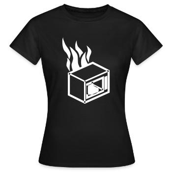 Burning microwave - Women's T-Shirt - black - Front - AI Model Female 172 dark (172cm)