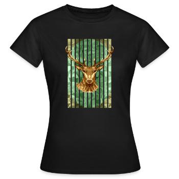 Hirschkönig des Waldes - Frauen T-Shirt - Schwarz - Vorne - AI Model Female 172 dark (172cm)