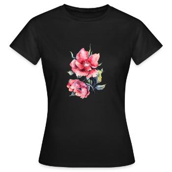 Flower - Frauen T-Shirt - Schwarz - Vorne - AI Model Female 172 dark (172cm)