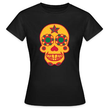 Mexikanischer Schädel Calavera-Schädel tot - Frauen T-Shirt - Schwarz - Vorne - AI Model Female 172 dark (172cm)